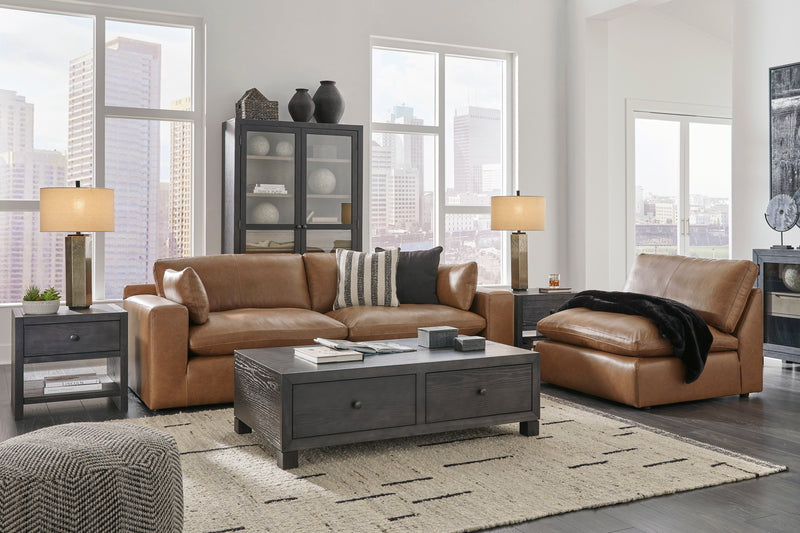 [EXCLUSIVE] Emilia Caramel Leather 3 - Piece Sofa - Lara FurnitureSectional