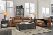 [EXCLUSIVE] Emilia Caramel Leather 3 - Piece Sofa - Lara FurnitureSectional