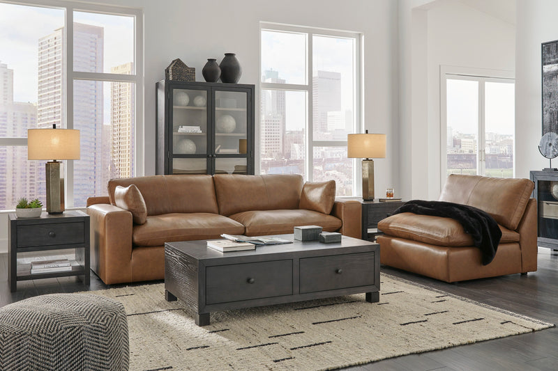 [EXCLUSIVE] Emilia Caramel Leather 3 - Piece Sofa - Lara FurnitureSectional