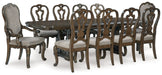 [EXCLUSIVE] Maylee Dark Brown Dining Table and 10 Chairs - Gate FurnitureDining Room Set