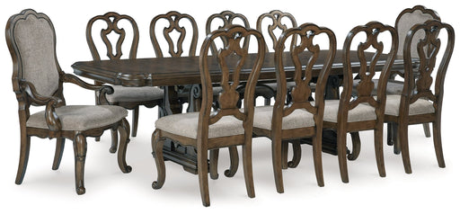 [EXCLUSIVE] Maylee Dark Brown Dining Table and 10 Chairs - Gate FurnitureDining Room Set