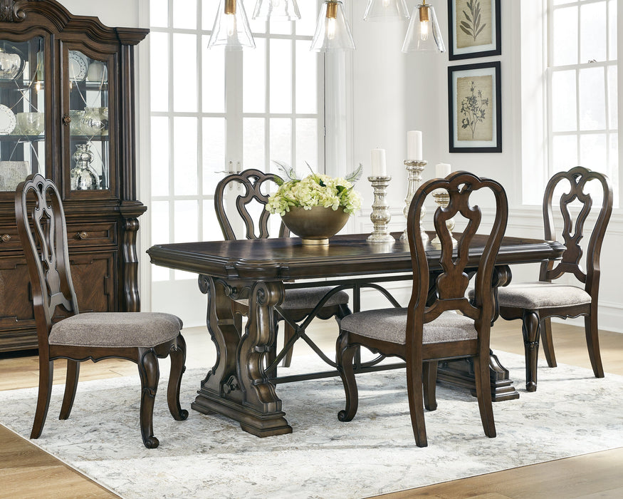 [EXCLUSIVE] Maylee Dark Brown Dining Table and 4 Chairs - Gate FurnitureDining Room Set