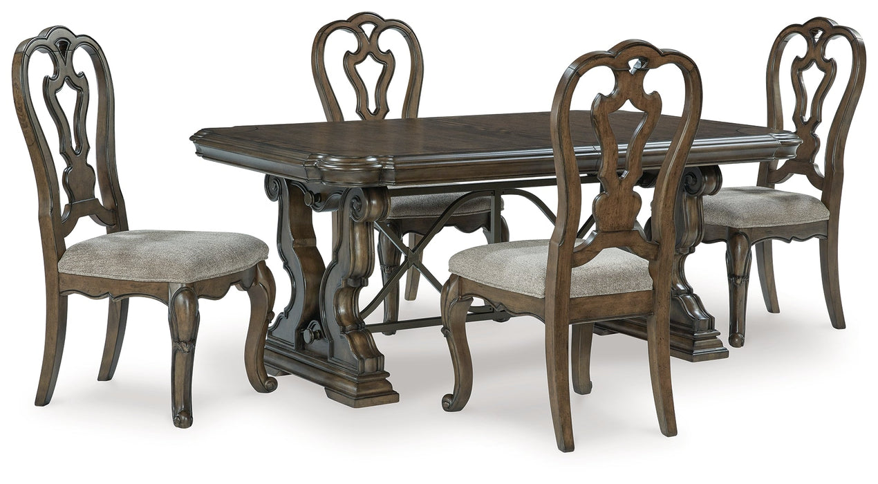 [EXCLUSIVE] Maylee Dark Brown Dining Table and 4 Chairs - Gate FurnitureDining Room Set
