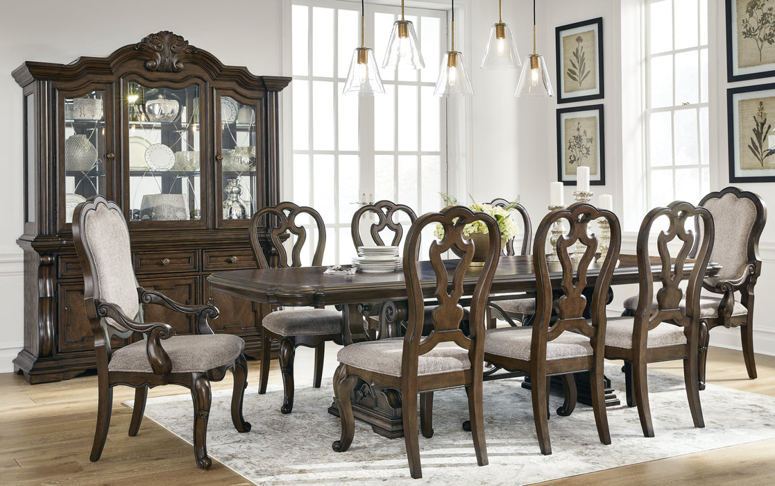 [EXCLUSIVE] Maylee Dark Brown Dining Table and 8 Chairs - Gate FurnitureDining Room Set