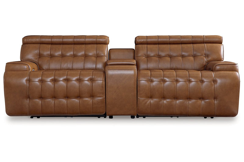 [EXCLUSIVE] Temmpton Chocolate 3 - Piece Power Reclining Sectional Loveseat with Console - Lara FurniturePower Reclining Loveseat