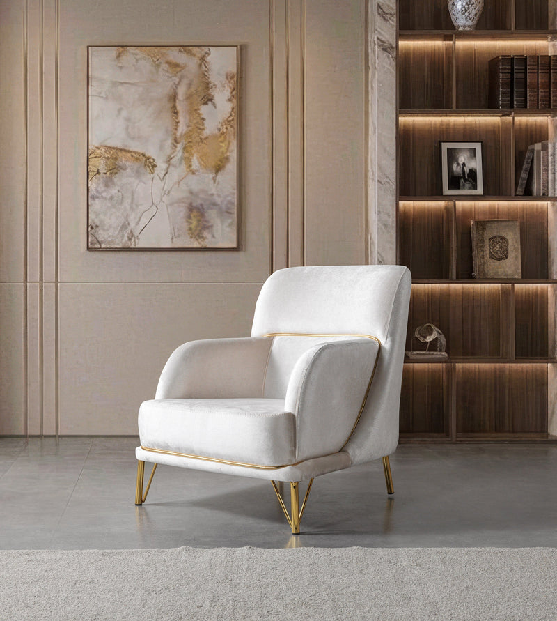 Fabiana Ivory Velvet Chair - FABIANAIV-CHAIR