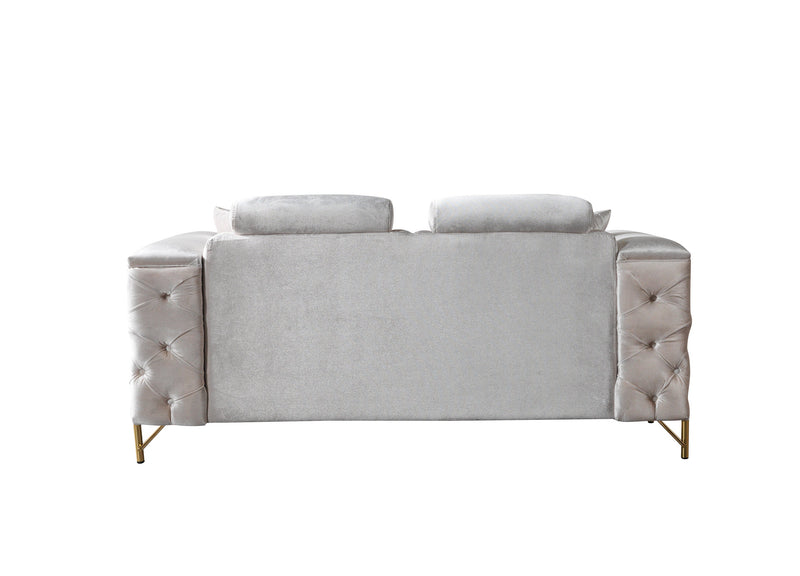 Fabiana Ivory Velvet Loveseat - FABIANAIV-L