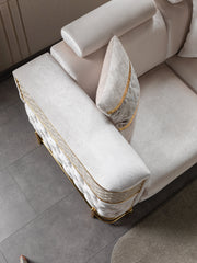 Fabiana Ivory Velvet Loveseat - FABIANAIV-L