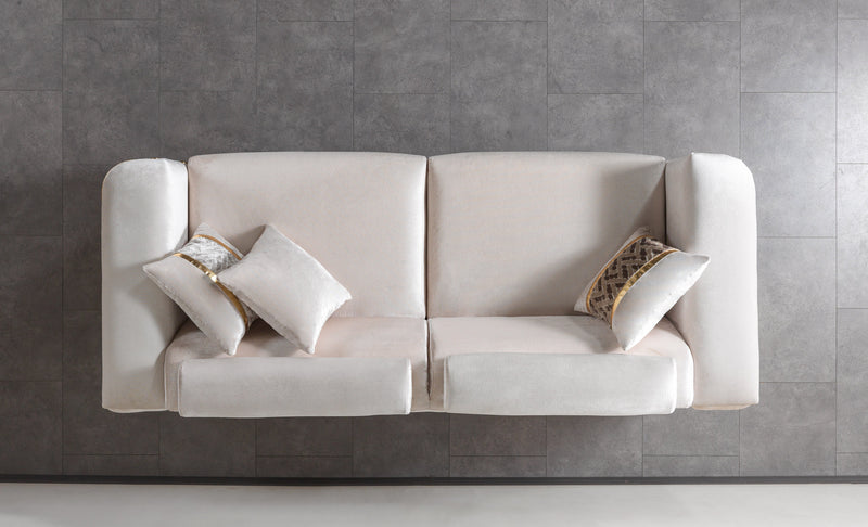 Fabiana Ivory Velvet Sofa - FABIANAIV-S