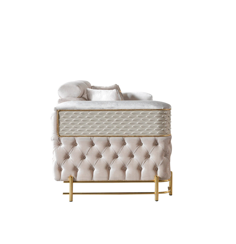 Fabiana Ivory Velvet Sofa - FABIANAIV-S