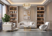 Fabiana Ivory Velvet Sofa - FABIANAIV-S
