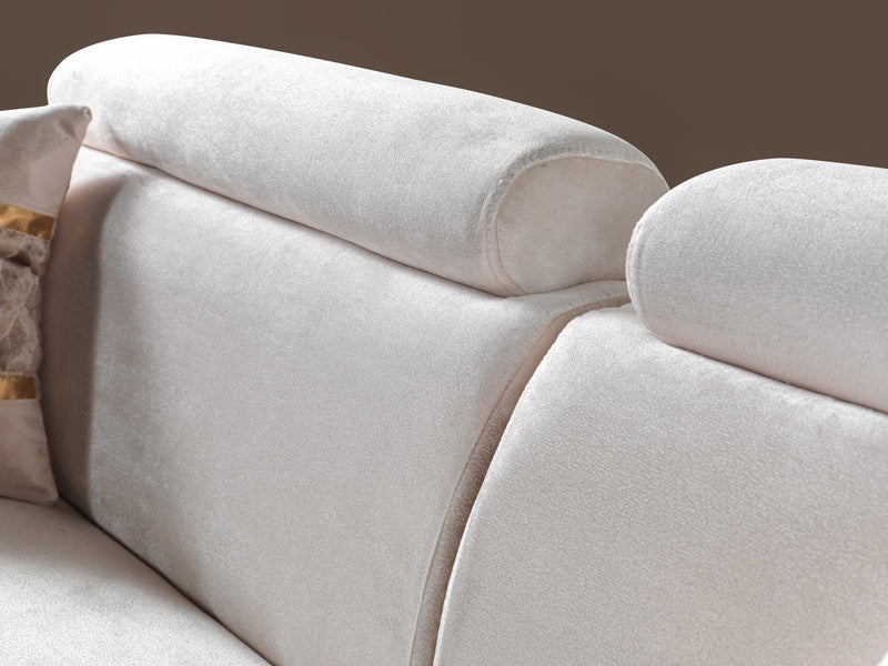 Fabiana Ivory Velvet Sofa & Loveseat - FABIANAIV-SL