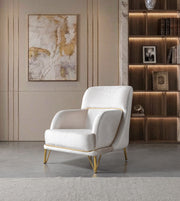 Fabiana Ivory Velvet Sofa & Loveseat - FABIANAIV-SL