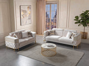 Fabiana Ivory Velvet Sofa & Loveseat - FABIANAIV-SL