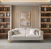 Fabiana Ivory Velvet Sofa & Loveseat - FABIANAIV-SL