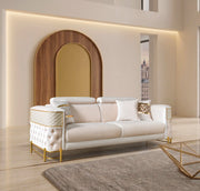 Fabiana Ivory Velvet Sofa & Loveseat - FABIANAIV-SL