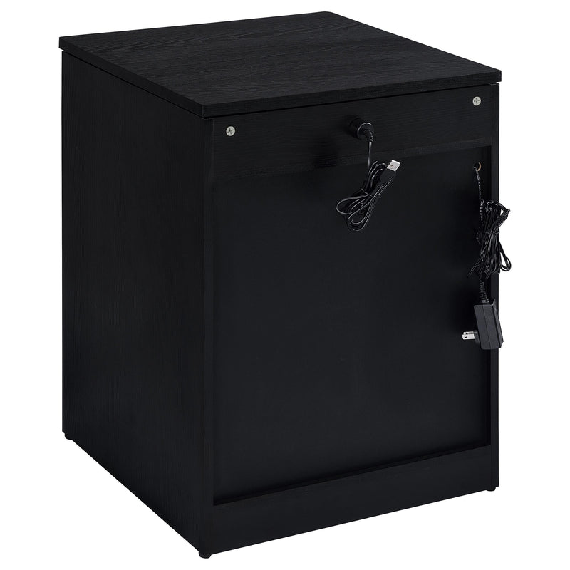 Fabre 1-drawer Extendable Top Nightstand Bedside Table Black Ash - 305792BLK