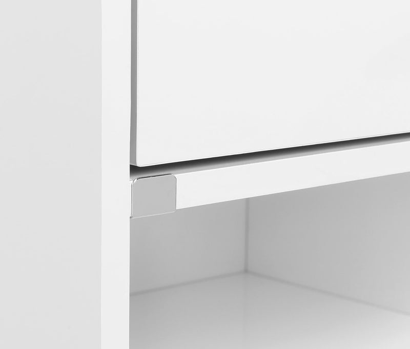 Fabre 1-drawer Extendable Top Nightstand Bedside Table White High Gloss - 305792WHT