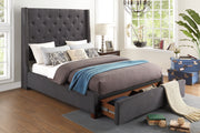 Fairborn Gray King Platform Bed with Storage Footboard - 5877KGY-1EKDW - Lara Furniture