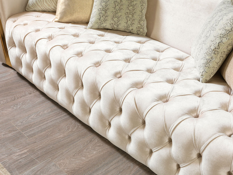 Fanci Ivory Velvet Sofa & Loveseat - FANCIIVORY-SL