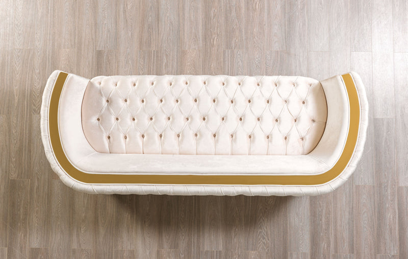 Fanci Ivory Velvet Sofa & Loveseat - FANCIIVORY-SL
