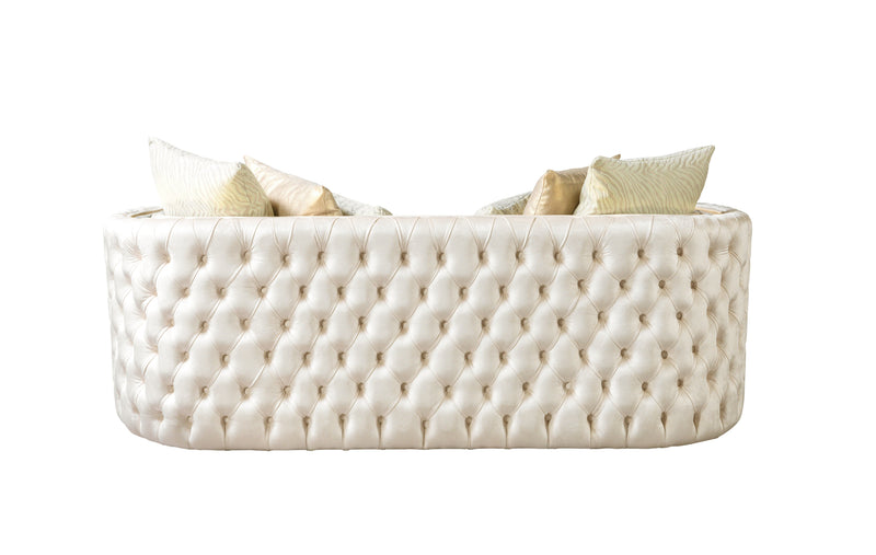 Fanci Ivory Velvet Sofa & Loveseat - FANCIIVORY-SL