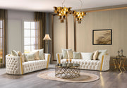 Fanci Ivory Velvet Sofa & Loveseat - FANCIIVORY-SL