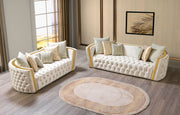 Fanci Ivory Velvet Sofa & Loveseat - FANCIIVORY-SL
