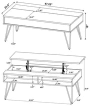 Fanning Engineered Wood Lift Top Coffee Table Golden Oak - 723368