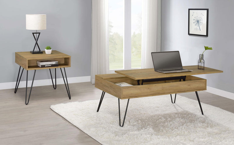 Fanning Engineered Wood Lift Top Coffee Table Golden Oak - 723368