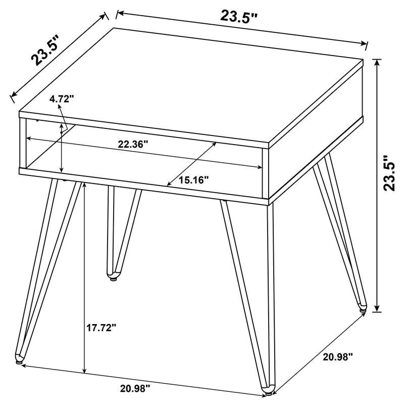 Fanning Engineered Wood Side End Table Golden Oak - 723367