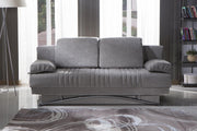 Fantasy 3 Seat Sleeper (Valencia Grey Plain Fabric) 1 Piece - Lara FurnitureSleeper Sofa