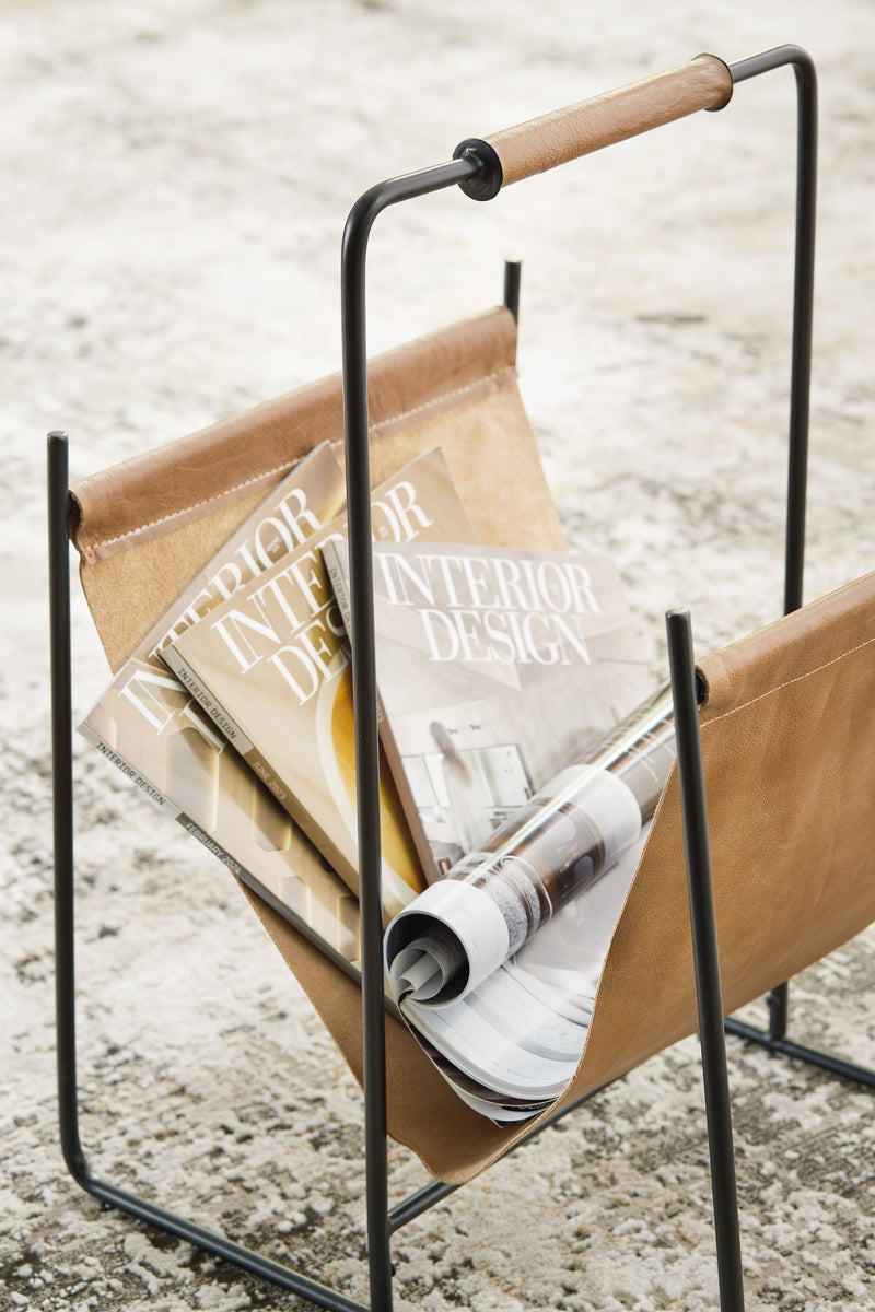 Faronworth Brown/Black Magazine Rack - A4000668