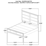 Farre 4-piece Eastern King Storage Bedroom Set Dark Brown / Beige - 225320KE-S4