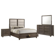 Farre 4-piece Eastern King Storage Bedroom Set Dark Brown / Beige - 225320KE-S4