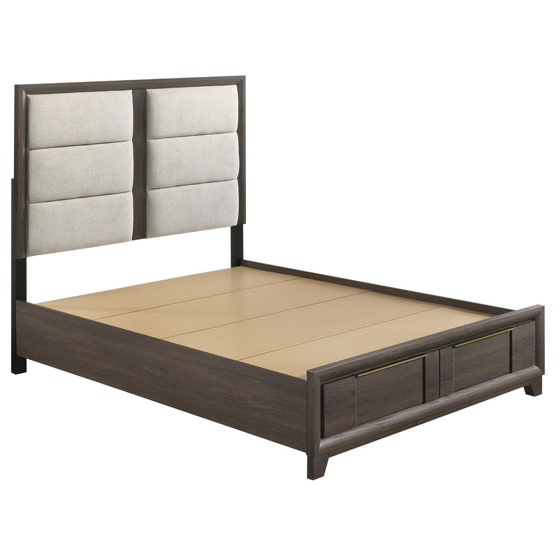 Farre 4-piece Eastern King Storage Bedroom Set Dark Brown / Beige - 225320KE-S4
