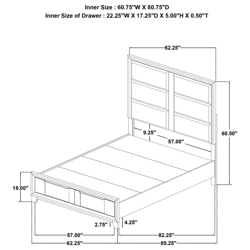 Farre 4-piece Queen Storage Bedroom Set Dark Brown - 225320Q-S4