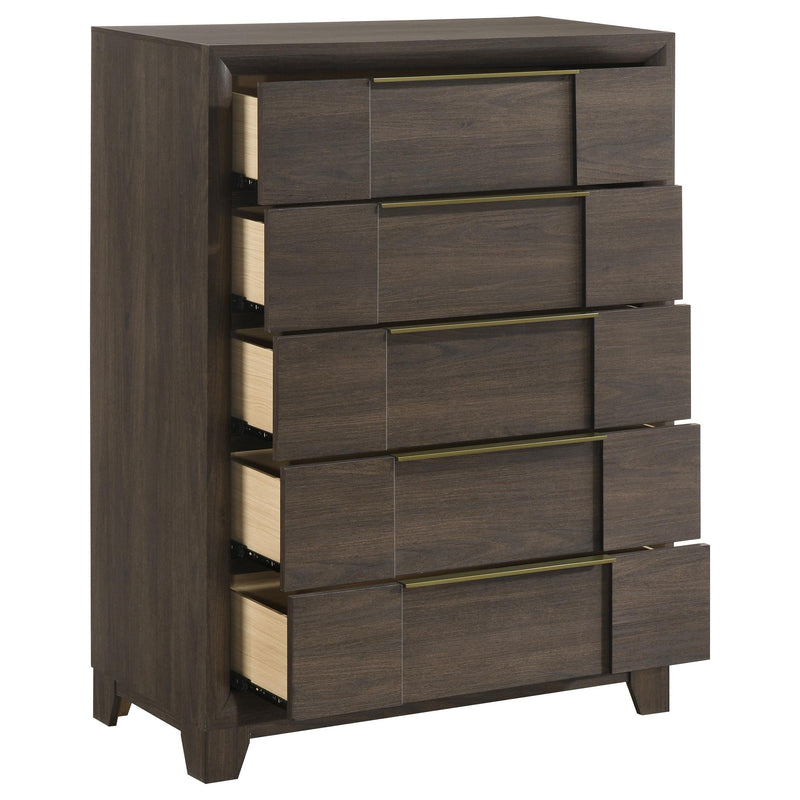 Farre 5-drawer Chest of Drawers Dark Brown - 225325