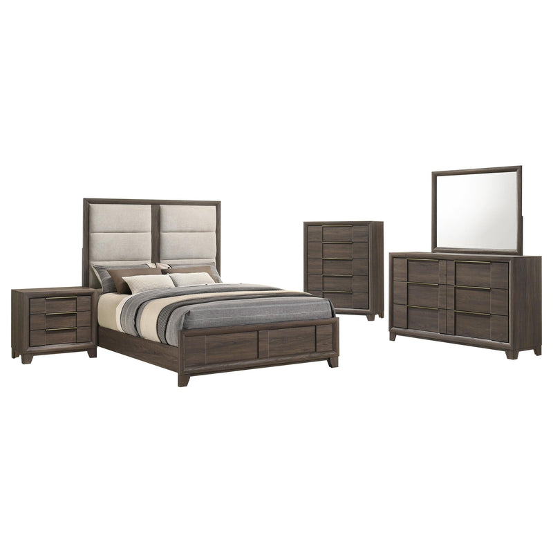 Farre 5-piece Eastern King Bedroom Set Dark Brown - 225321KE-S5