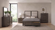Farre 5-piece Queen Upholstered Storage Bedroom Set Dark Brown / Beige - 225320Q-S5
