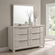 Farre 6-drawer Dresser with Mirror Washed Grey - 225113M