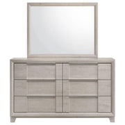 Farre 6-drawer Dresser with Mirror Washed Grey - 225113M