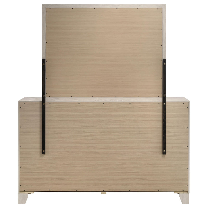Farre 6-drawer Dresser with Mirror Washed Grey - 225113M
