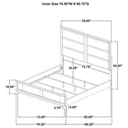 Farre Eastern King Upholstered Platform Panel Bed Dark Brown - 225321KE