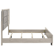 Farre Eastern King Upholstered Platform Panel Bed Washed Grey - 225111KE