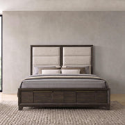 Farre Queen Upholstered Storage Platform Bed Dark Brown - 225320Q