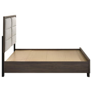 Farre Queen Upholstered Storage Platform Bed Dark Brown - 225320Q