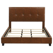 Farrell California King Leatherette Panel Bed Brown - 315923KW