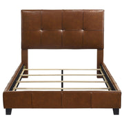 Farrell Queen Leatherette Upholstered Panel Bed Brown - 315923Q