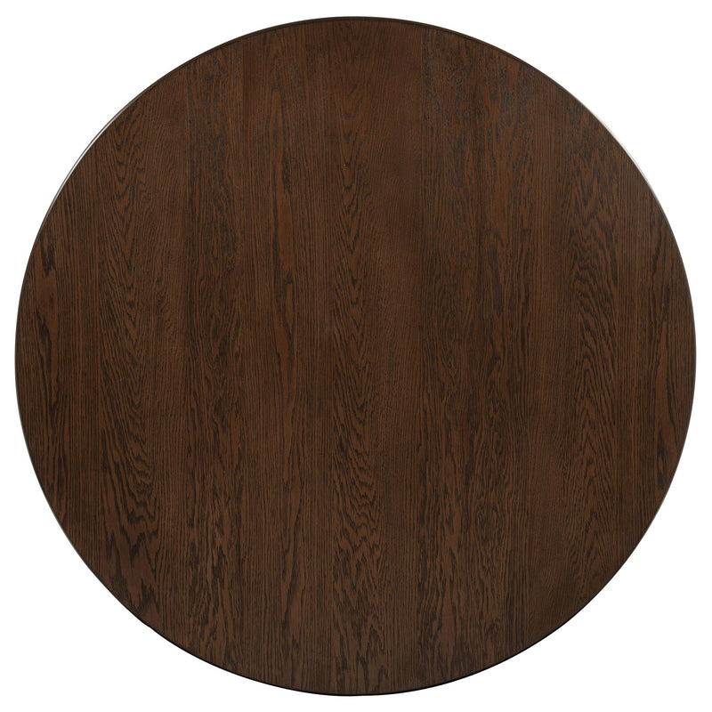 Faulkner 48-inch Round Wood Dining Table Brown Oak - 115600